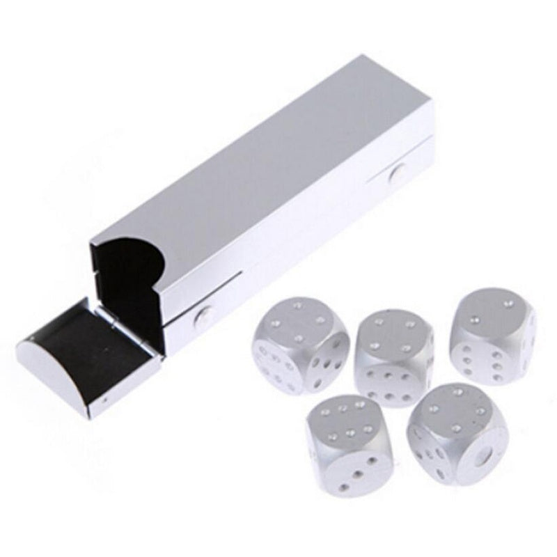 Aluminium Alloy Poker Dices Set with Storage Box