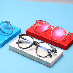 Round Anti Light Glasses for Women Men Students Casual Jelly Glasses