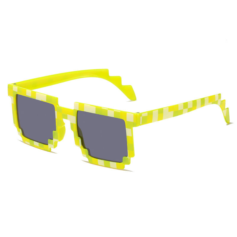 Y2K Mosaic Square Sunglasses Beach Party Club UV400