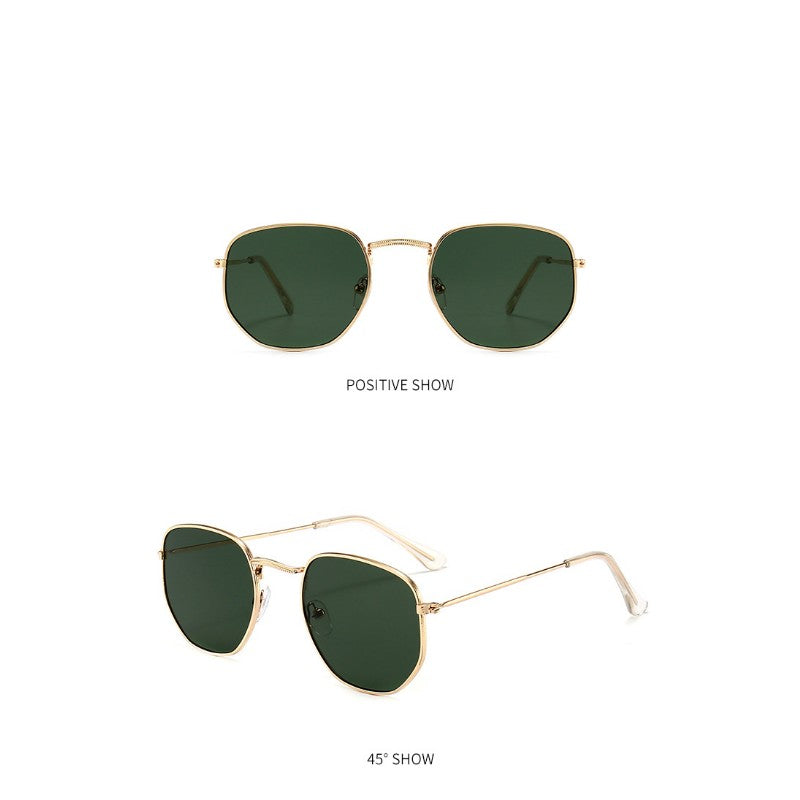 Polygon Metal Sunglasses Casual Anti Glare Glasses UV400