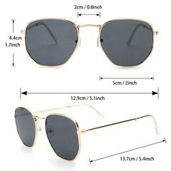 Polygon Metal Sunglasses Casual Anti Glare Glasses UV400