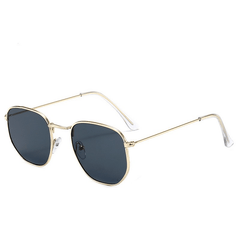 Polygon Metal Sunglasses Casual Anti Glare Glasses UV400
