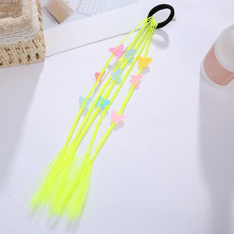 Colorful Wigs Hair Bands Braid Rope Ponytail Hair Ornament For Girls Kids