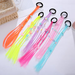 Colorful Wigs Hair Bands Braid Rope Ponytail Hair Ornament For Girls Kids