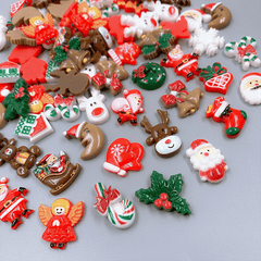 Christmas Resin Ornaments 20pcs Santa Snowman Tree Bell Decor