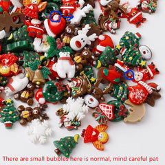 Christmas Resin Ornaments 20pcs Santa Snowman Tree Bell Decor