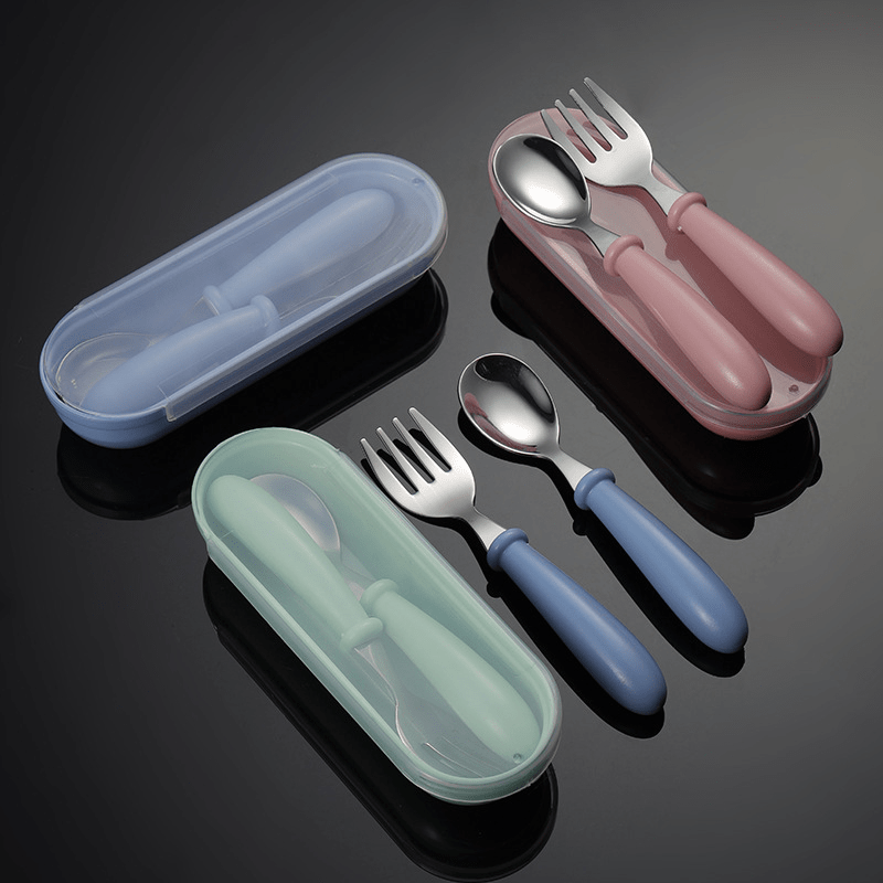 304 Stainless Steel Cartoon Tableware Fork Spoon Box Set for Birthday Gift