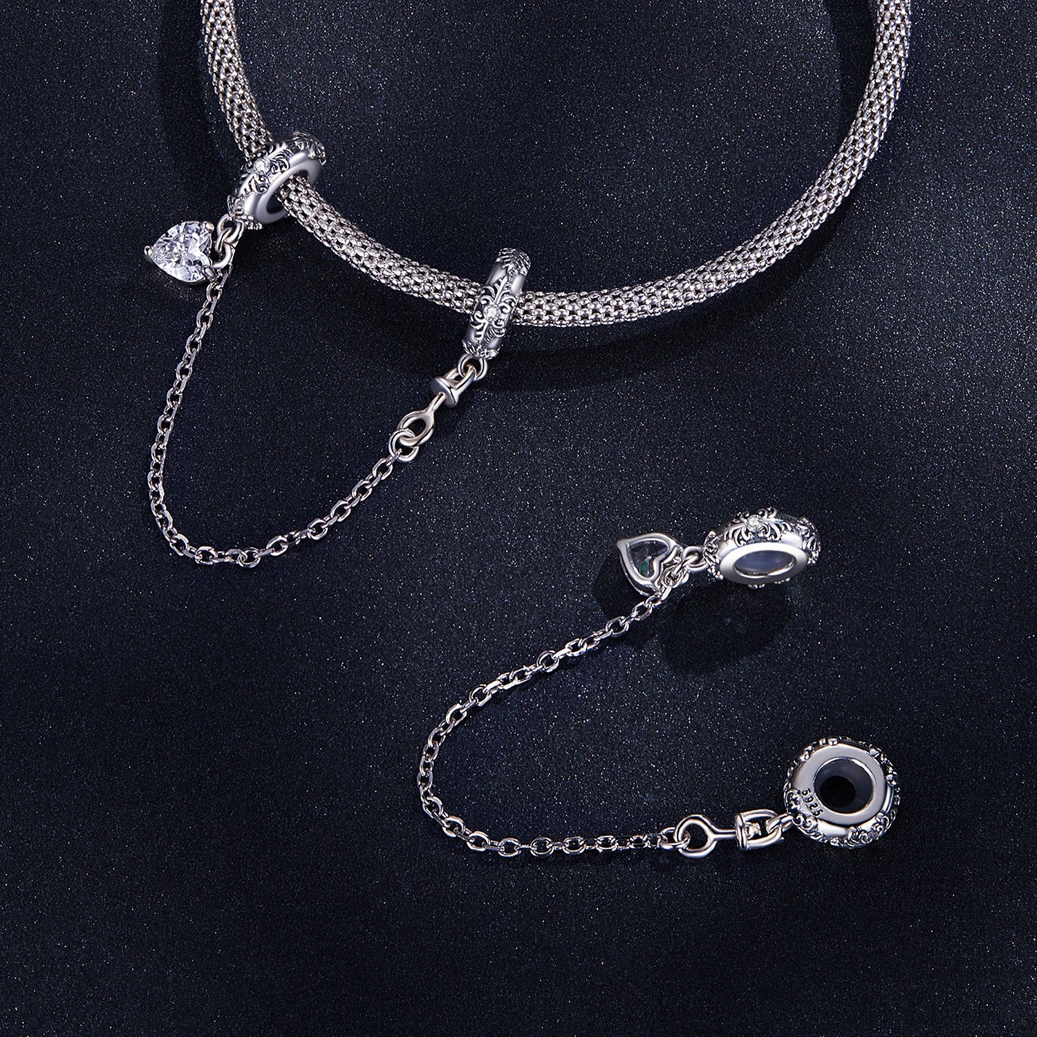 PANPOKI 925 Sterling Silver Beads Charms, Vintage Pattern, DIY Jewelry Gift