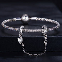 PANPOKI 925 Sterling Silver Beads Charms, Vintage Pattern, DIY Jewelry Gift