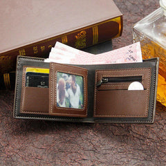 Men's Casual PU Leather Short Wallet Large Capacity Wallet Card Holder