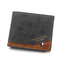 Men's Casual PU Leather Short Wallet Large Capacity Wallet Card Holder