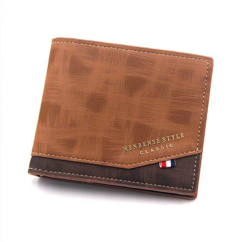 Men's Casual PU Leather Short Wallet Large Capacity Wallet Card Holder
