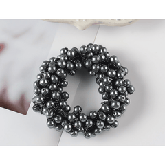 4pcs Faux Pearl Beaded Hair Tie Hair Rope Rhinestone Hair Ring