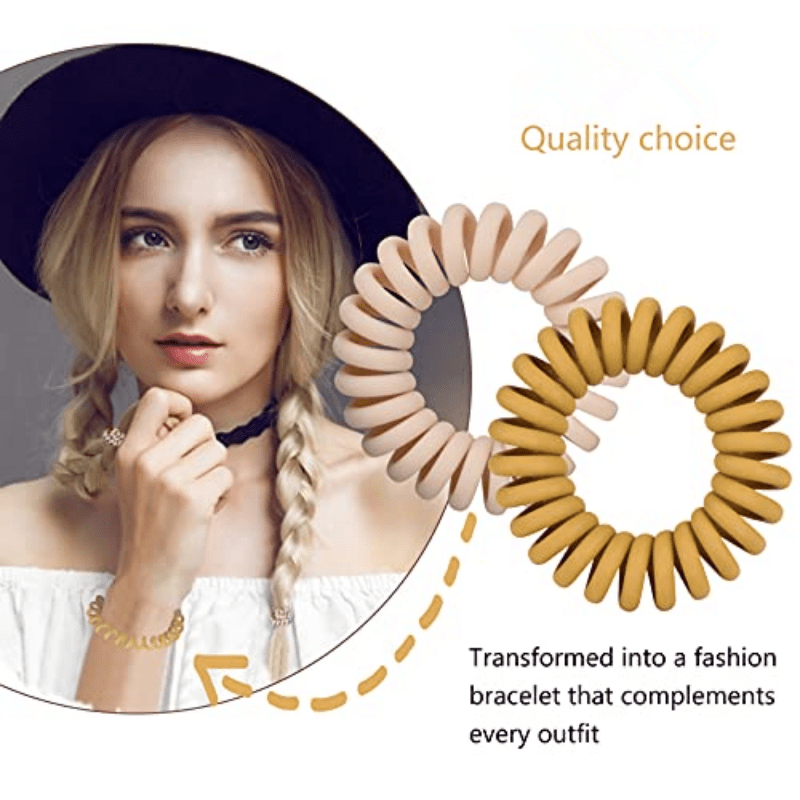 6pcs Spiral Hair Tie No Crease Elastic Ponytail Holder Hair Accessories