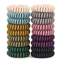 6pcs Spiral Hair Tie No Crease Elastic Ponytail Holder Hair Accessories