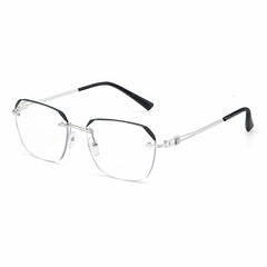 Men's Rimless Rhinestone Anti Glasses