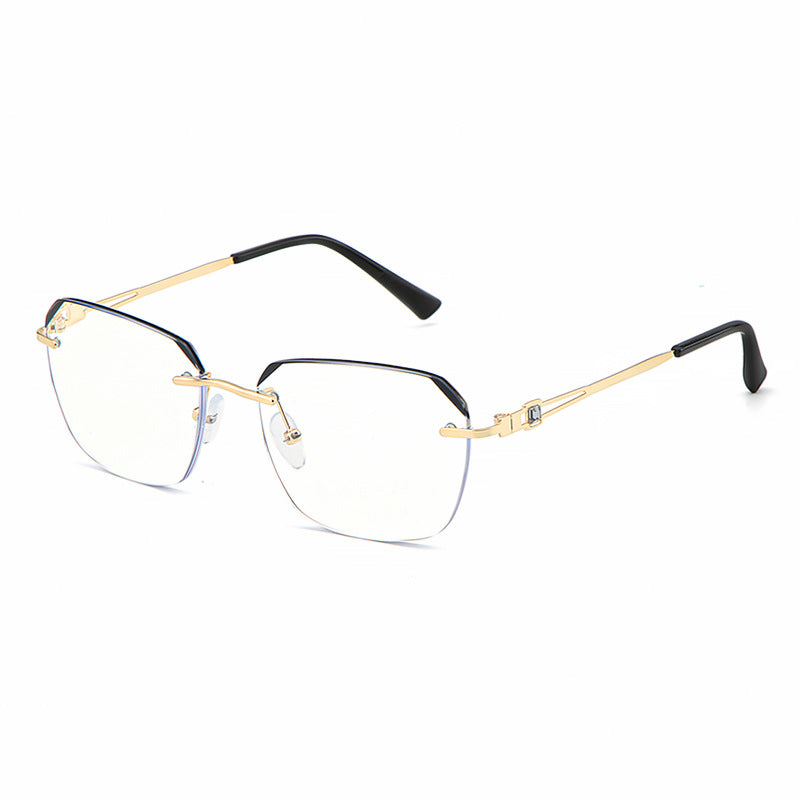 Men's Rimless Rhinestone Anti Glasses