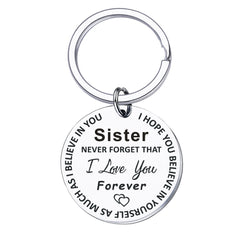 Love You Tag Keychain Metal Key Ring Gift For Mom Dad Son Daughter