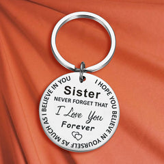 Love You Tag Keychain Metal Key Ring Gift For Mom Dad Son Daughter
