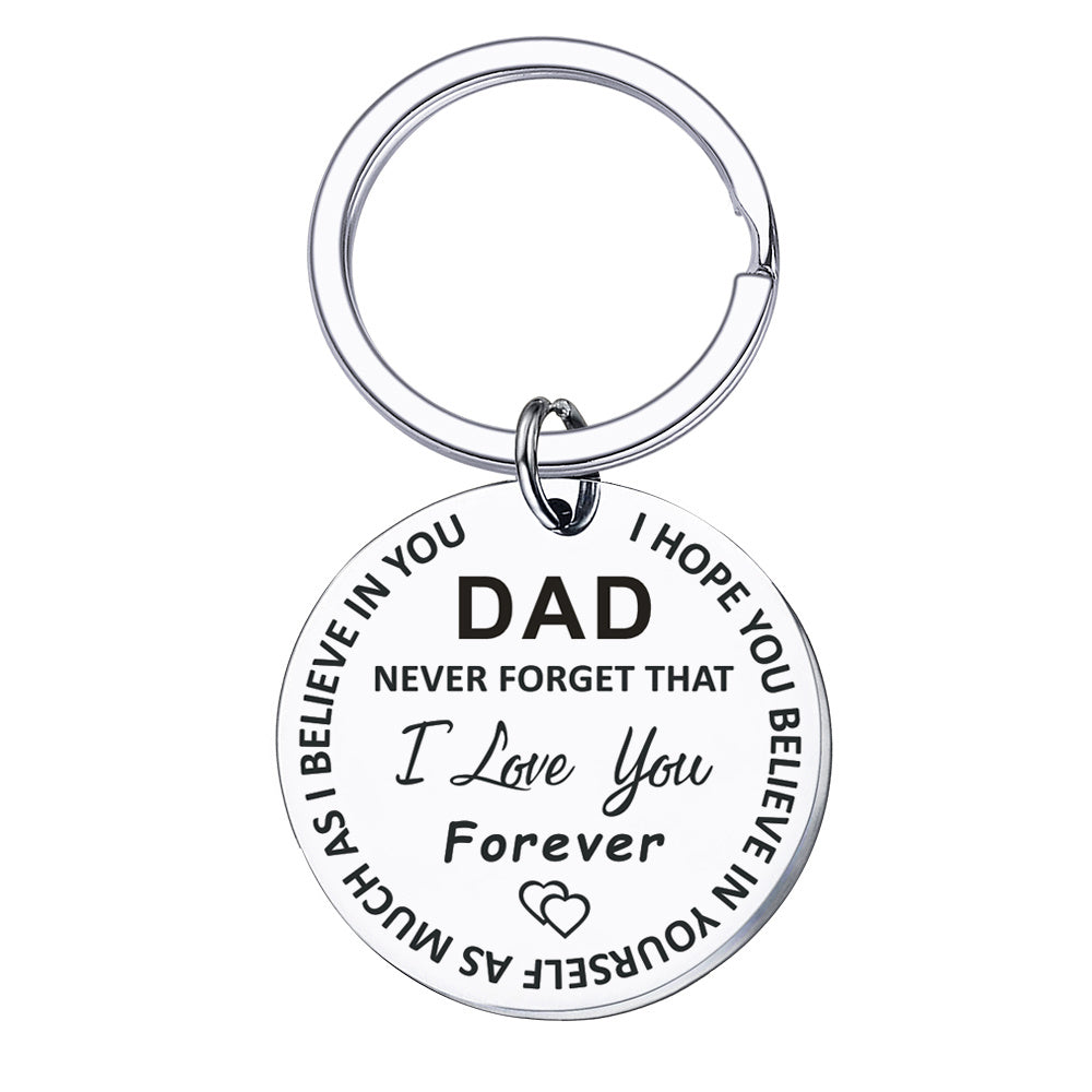 Love You Tag Keychain Metal Key Ring Gift For Mom Dad Son Daughter