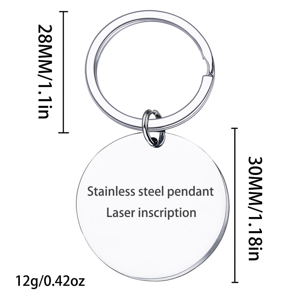 Love You Tag Keychain Metal Key Ring Gift For Mom Dad Son Daughter