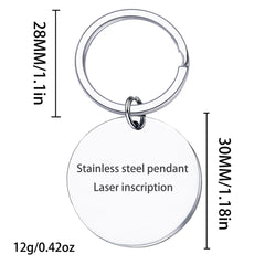 Love You Tag Keychain Metal Key Ring Gift For Mom Dad Son Daughter