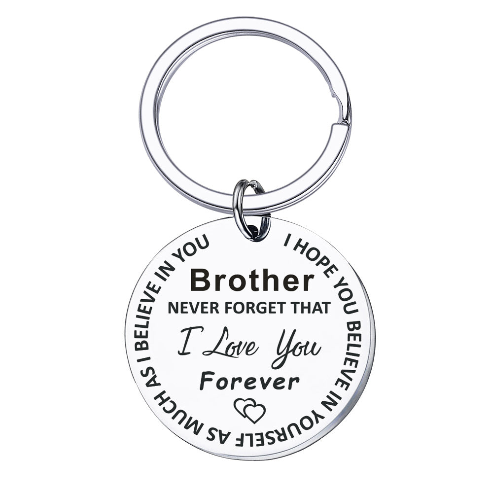 Love You Tag Keychain Metal Key Ring Gift For Mom Dad Son Daughter