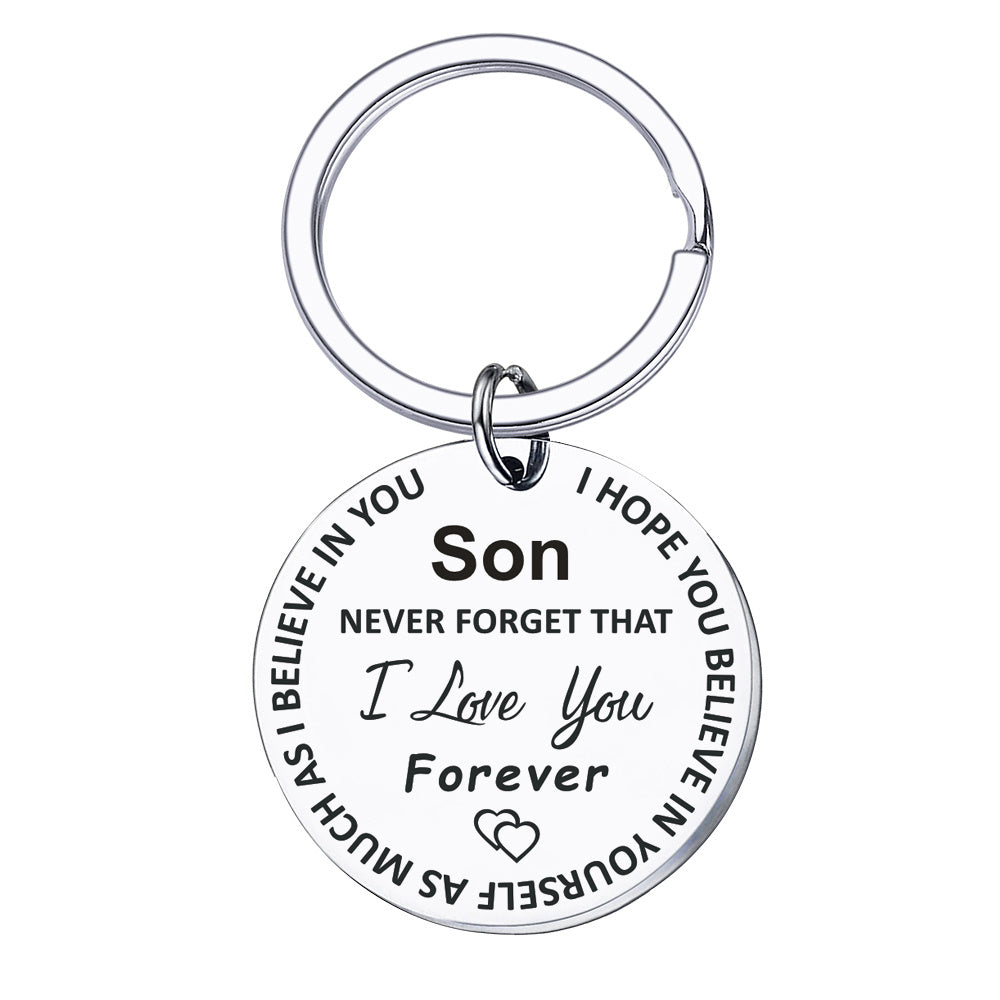 Love You Tag Keychain Metal Key Ring Gift For Mom Dad Son Daughter