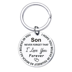 Love You Tag Keychain Metal Key Ring Gift For Mom Dad Son Daughter