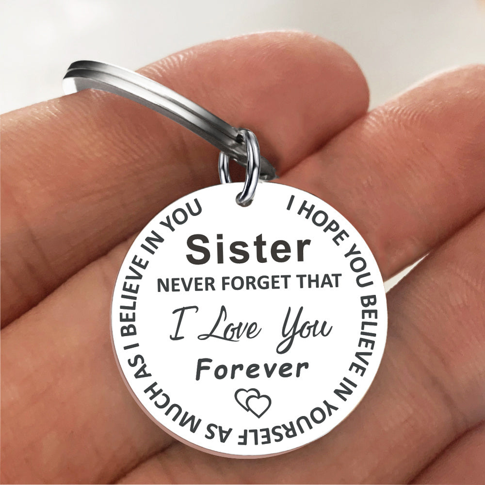 Love You Tag Keychain Metal Key Ring Gift For Mom Dad Son Daughter