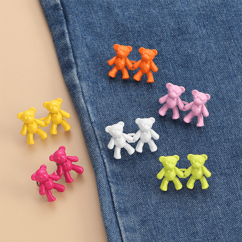 Bear Shape Waist Pin Jeans Waist Pin Adjustment Detachable Sewing Buttons