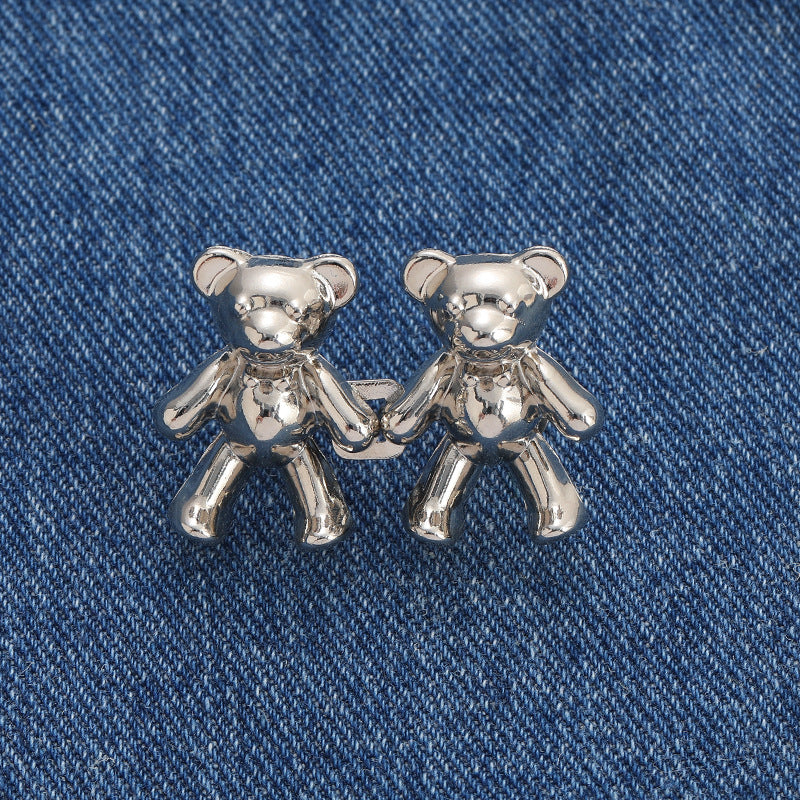 Bear Shape Waist Pin Jeans Waist Pin Adjustment Detachable Sewing Buttons