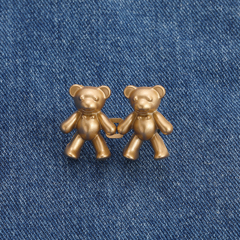 Bear Shape Waist Pin Jeans Waist Pin Adjustment Detachable Sewing Buttons