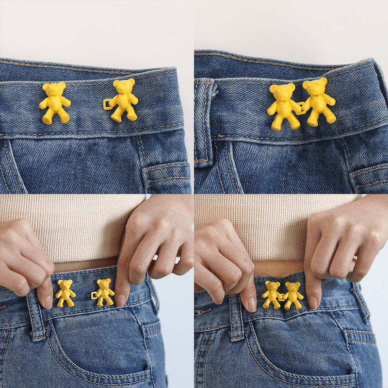 Bear Shape Waist Pin Jeans Waist Pin Adjustment Detachable Sewing Buttons