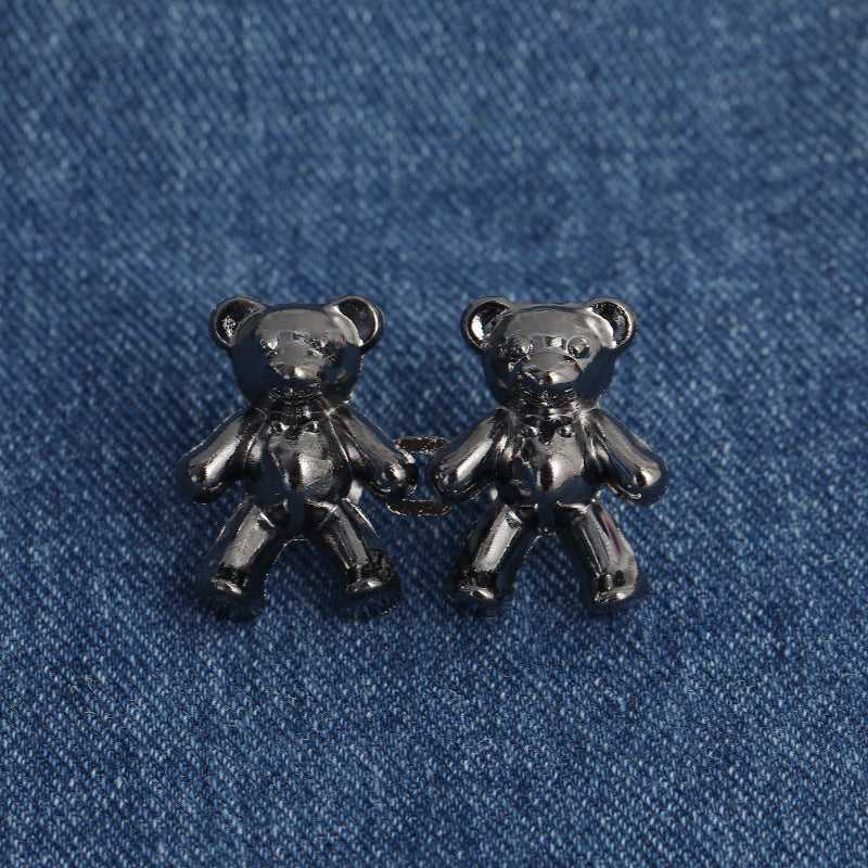 Bear Shape Waist Pin Jeans Waist Pin Adjustment Detachable Sewing Buttons