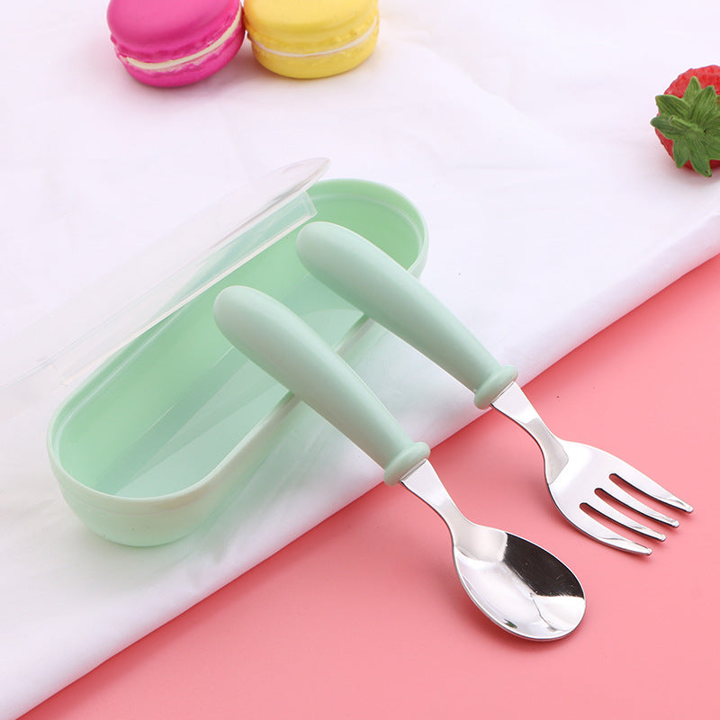 3pcs Stainless Steel Cutlery Set Fork Spoon Box