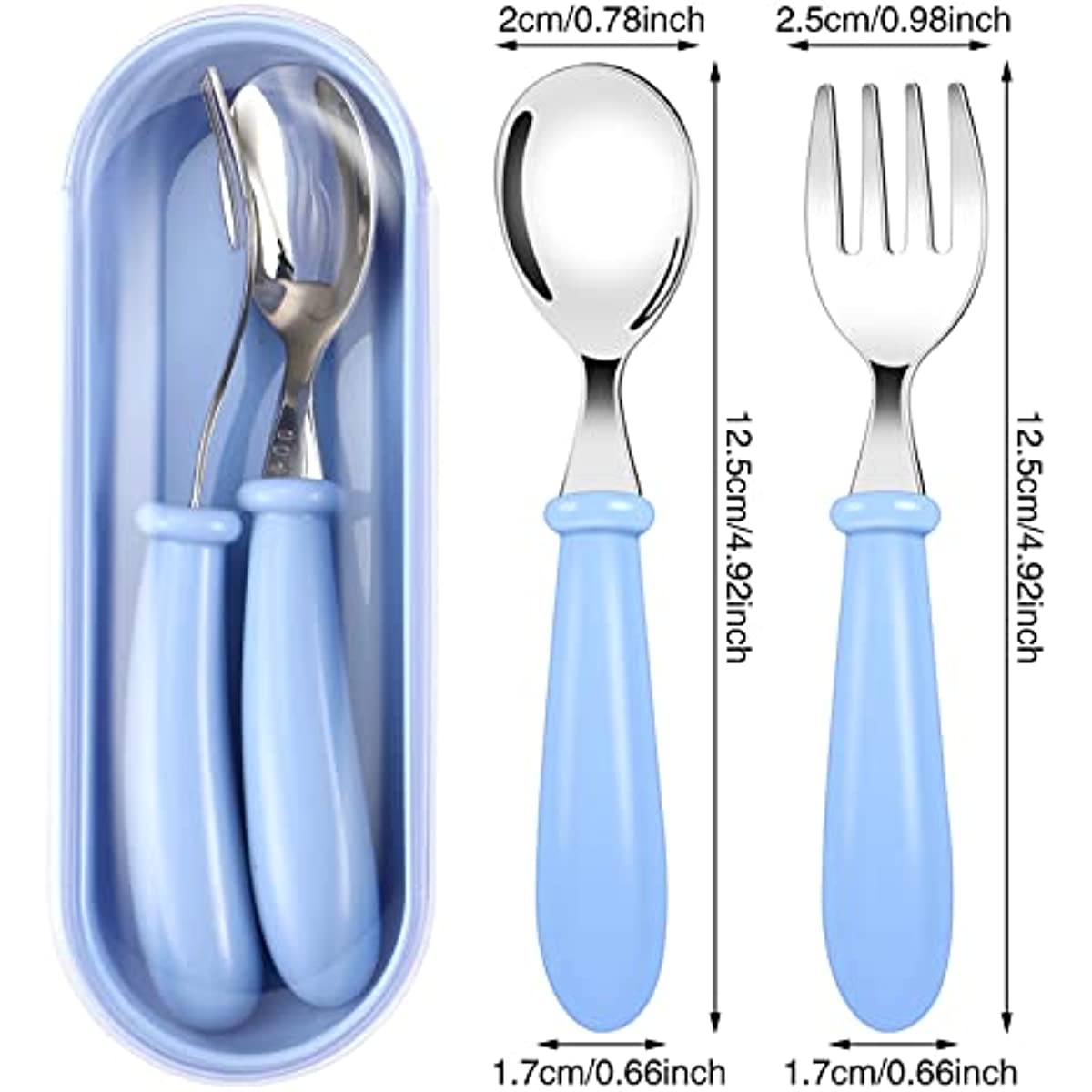 3pcs Stainless Steel Cutlery Set Fork Spoon Box