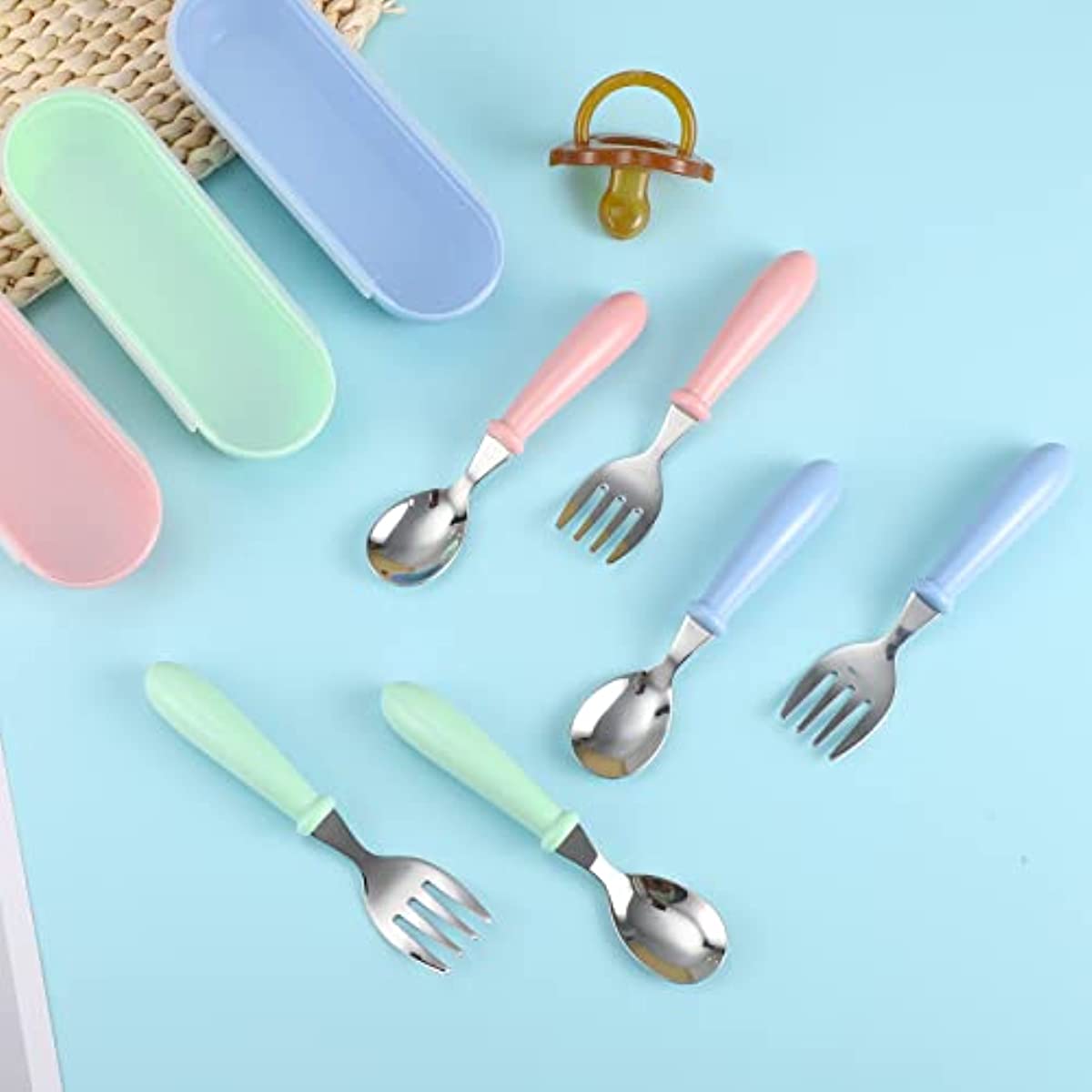 3pcs Stainless Steel Cutlery Set Fork Spoon Box