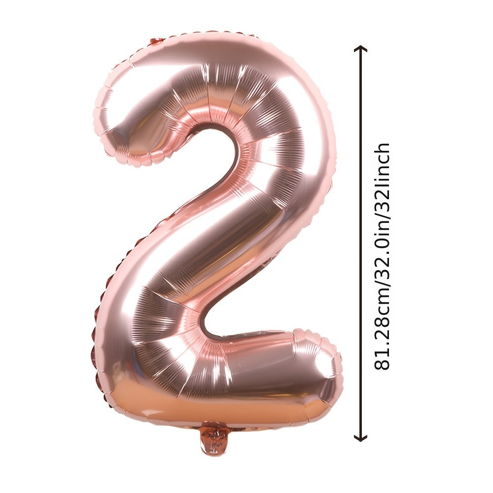 1pc Number Balloon Large 32 Inch Rose Gold Birthday Party Decor Supplies