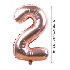1pc Number Balloon Large 32 Inch Rose Gold Birthday Party Decor Supplies