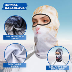 3D Animal Print Full Face Hood Mask Ice Silk Breathable Face Mask