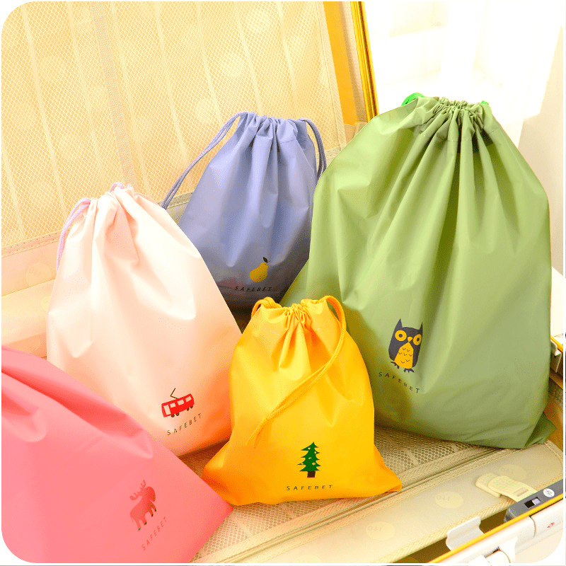 Drawstring Shopping Storage Bag Plastic Gym Beach Travel Sports Bag