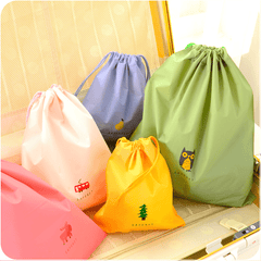 Drawstring Shopping Storage Bag Plastic Gym Beach Travel Sports Bag