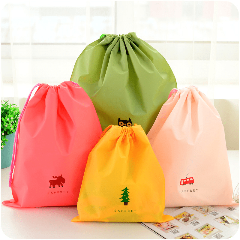 Drawstring Shopping Storage Bag Plastic Gym Beach Travel Sports Bag