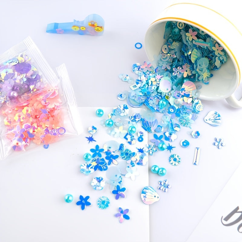 3g Holographic Pearl Glitters Flakes Beads for Art Craft Nail Decoration