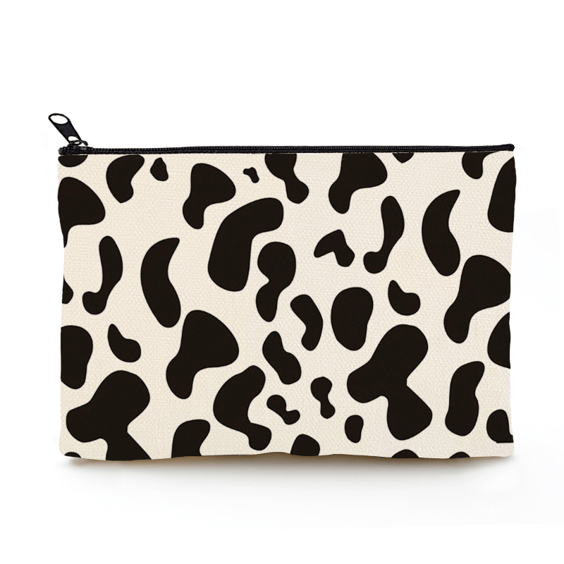 Cow Pattern Cosmetic Bag Travel Makeup Wash Bag Toiletry Organizer Holiday Gift