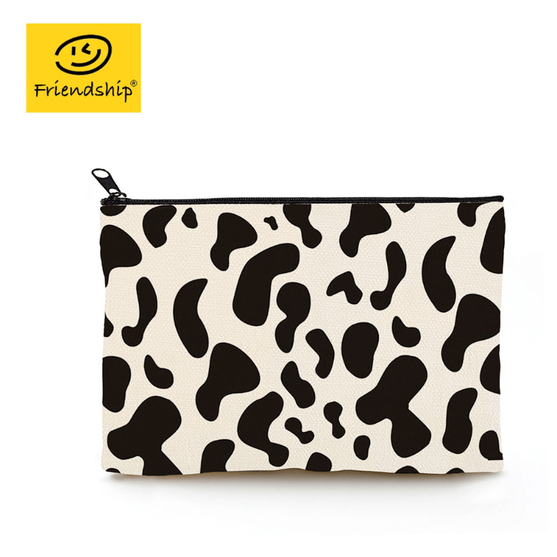 Cow Pattern Cosmetic Bag Travel Makeup Wash Bag Toiletry Organizer Holiday Gift