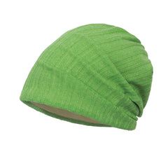 Striped Knitted Beanie Solid Elastic Slouchy Turban Knit Hat Soft Bonnet