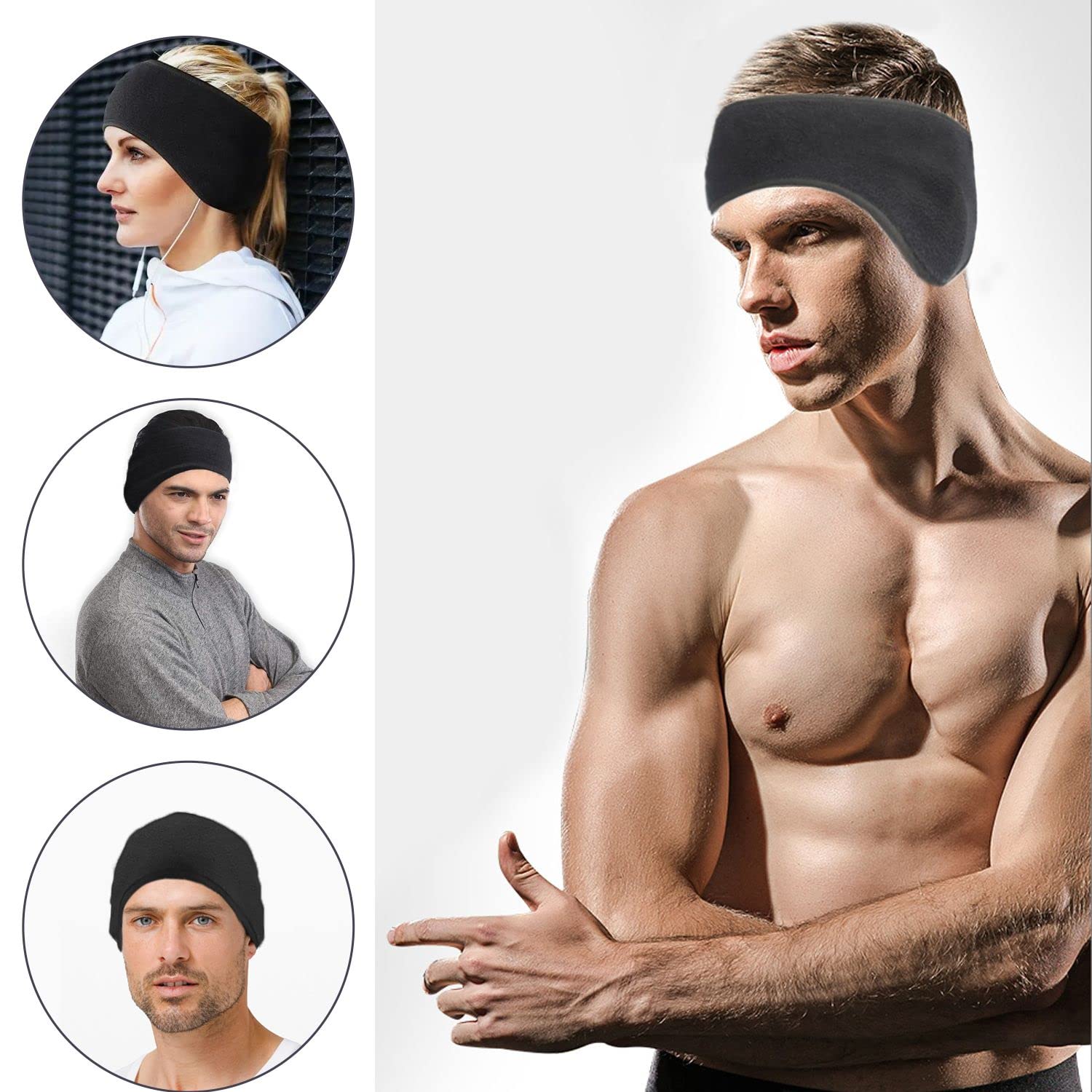 Winter Ear Muffs Running Headband Moisture Sweat Absorption Ski Sports Headband