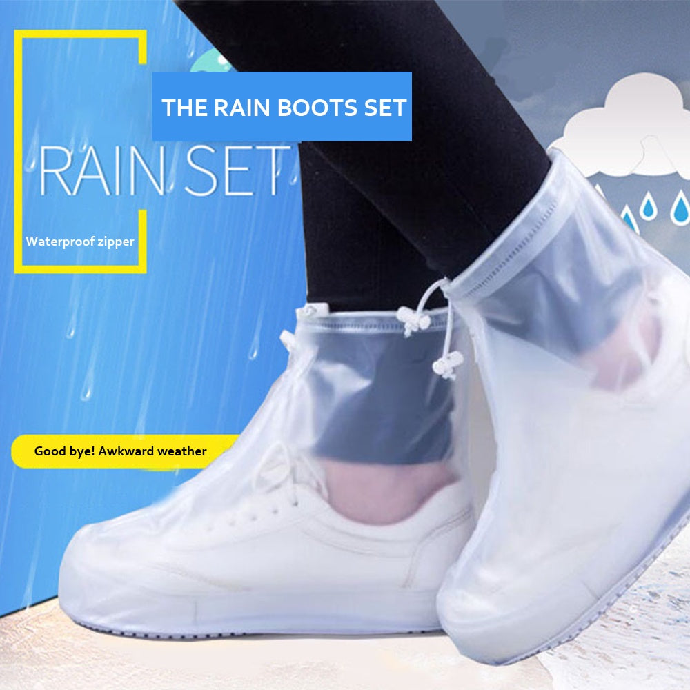 Waterproof Anti Slip Rain Shoes Reusable Shoes Cover Rain Boots